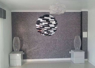 Cina Tebal Bahan Removable Shiny Silver Wallpaper Menutup Dinding Untuk Salon pemasok