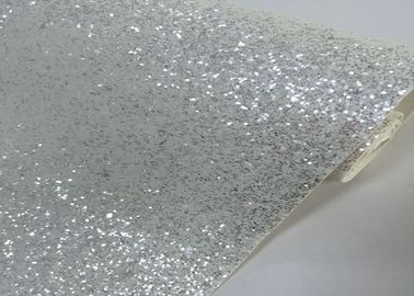 Cina Chunky White Silver Glitter Effect Wallpaper Ruang Tamu 3d Wallpaper Non Woven pemasok