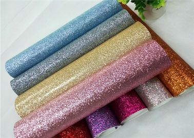 Cina Sepatu Tas Wallpaper Glitter Fabric Roll Rajutan Backing Technics 0.6mm Tebal pemasok
