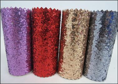 Cina Sparkle Mixed Glitter Fabric Sheets, Pu Leather Multi Color Glitter Fabric pemasok
