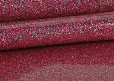 Cina 1.38m PVC Shinning Pink Glitter Pvc Fabric Leather Dengan Kain Bawah pemasok