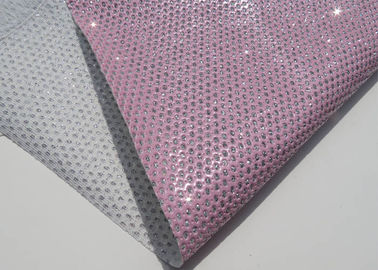 Cina Chunky Metallic Berpayet Perforated Leather Fabric Wallpaper Dekorasi Rumah Tirai pemasok