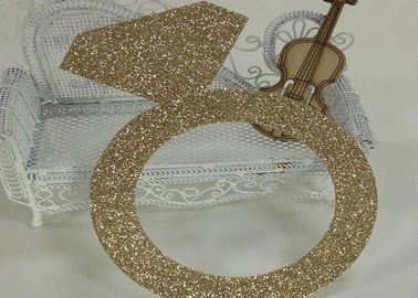 Cina Glitter Paperboard Ring Glitter Paper Letters Gold Color Untuk Birthday Cake Decor pemasok