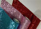 Chunky Leather Wallpaper Glitter Material Fabric PU Backing Untuk Pembuatan Kartu pemasok