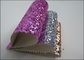 Kulit sintetis Multicolor PU Glitter Fabric Untuk Wallpaper Sepatu Dan Tas pemasok