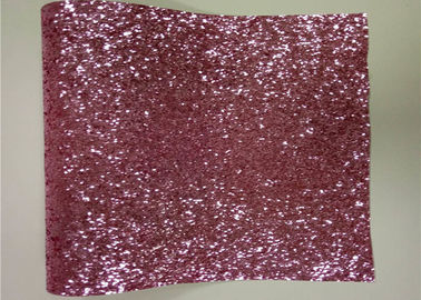 Cina Pink Chunky Glitter Wall Fabric, Kain Non-Woven Indah Glitter pabrik