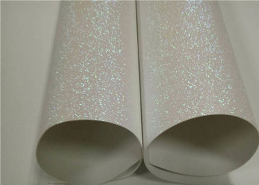Cina Waterproof Wrapping Dua Sisi Glitter Paper Rainbow White Color Untuk Anak Handmade pabrik