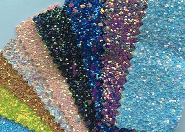 Cina Mode Chunky Glitter Fabric 3D Glitter Fabric Untuk Hairbows 54/55 &quot;Lebar pabrik