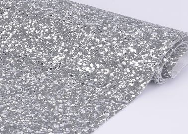 Cina 54 &amp;quot;Lebar Silver Glitter Cotton Fabric Untuk Membuat Bahan Sepatu Dan Menutup Dinding pabrik