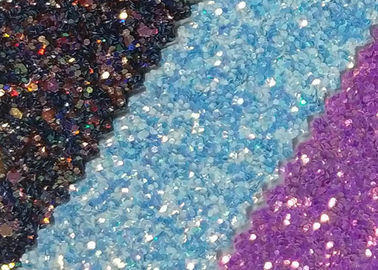 Cina Menarik Gaya 3D Glitter Fabric Multi Warna Pu Glitter Kulit Rainbow Chunky Glitter Fabric Distributor
